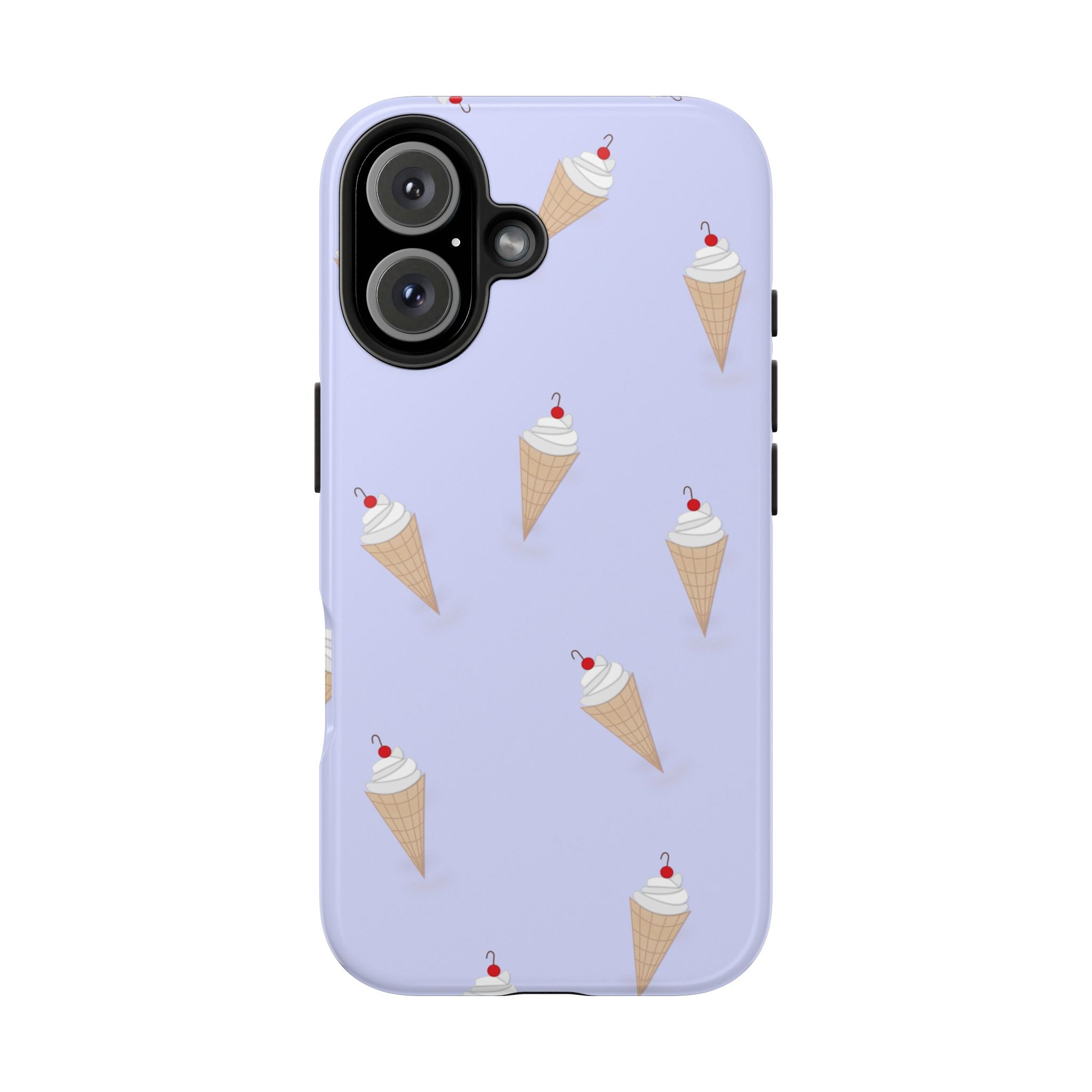 Ice Cream Cone Pattern Tough Phone Case — Pastel Lavender Protective Phone Cover