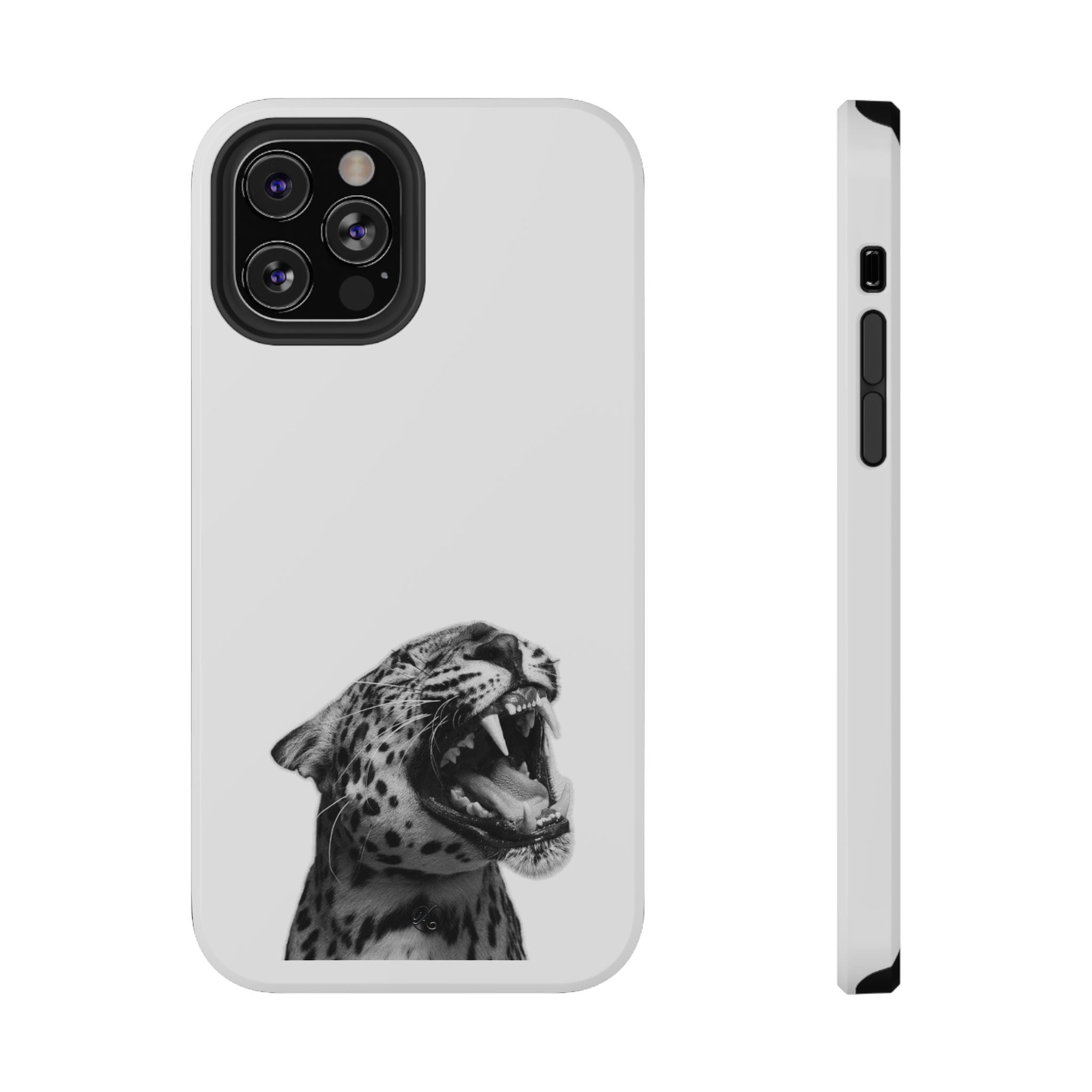 Leopard Roar Impact Phone Case — Protective iPhone Case with Fierce Black & White Design