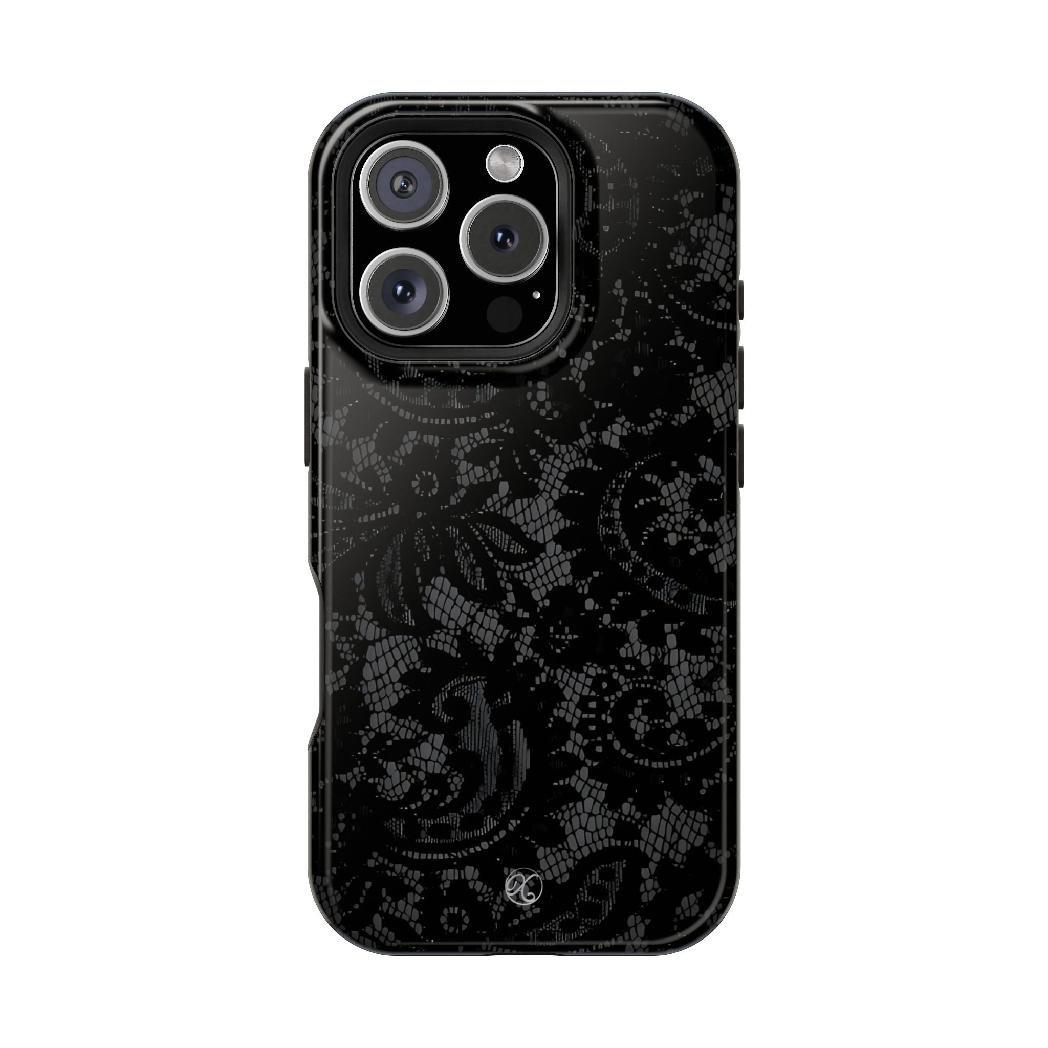 Black Lace Impact-Resistant Phone Case — Slim Protective iPhone Cover