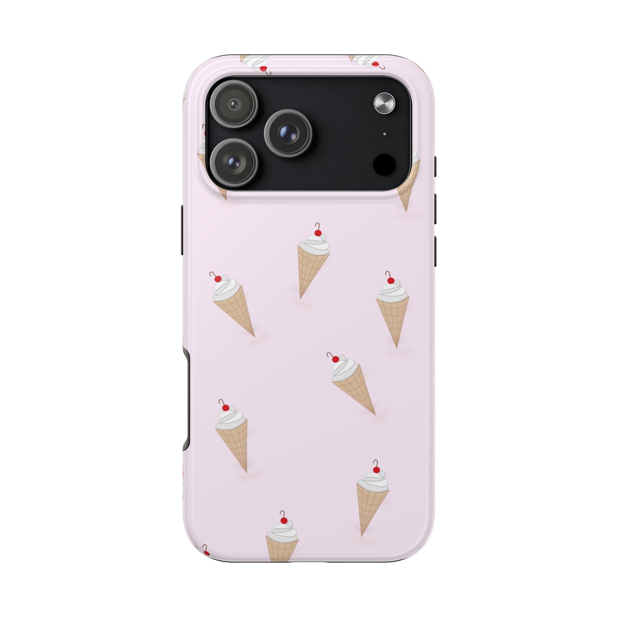 Ice Cream Cone Tough Phone Case — Pastel Pink Patterned Protective Phone Case